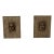 1970s Pair Of. Silver Leaf/Gold Faces Mounted on Board For Sale