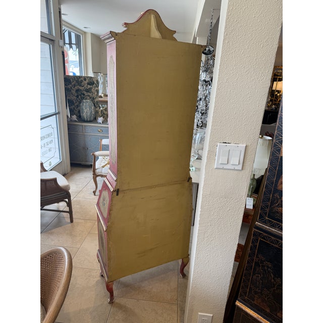 Wood Italian Hand Painted Venetian Style Secretary Desk For Sale - Image 7 of 18