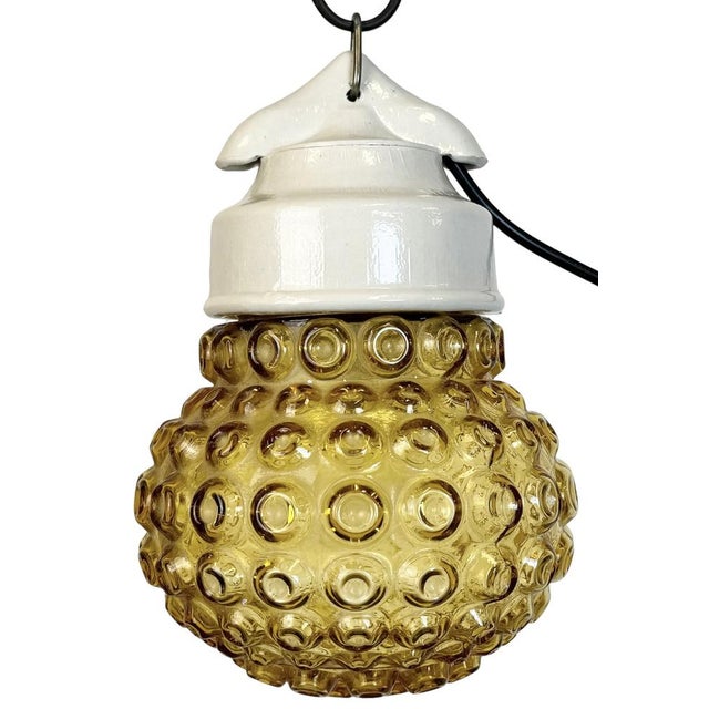 Vintage White Porcelain Pendant Light, 1970s For Sale - Image 15 of 15