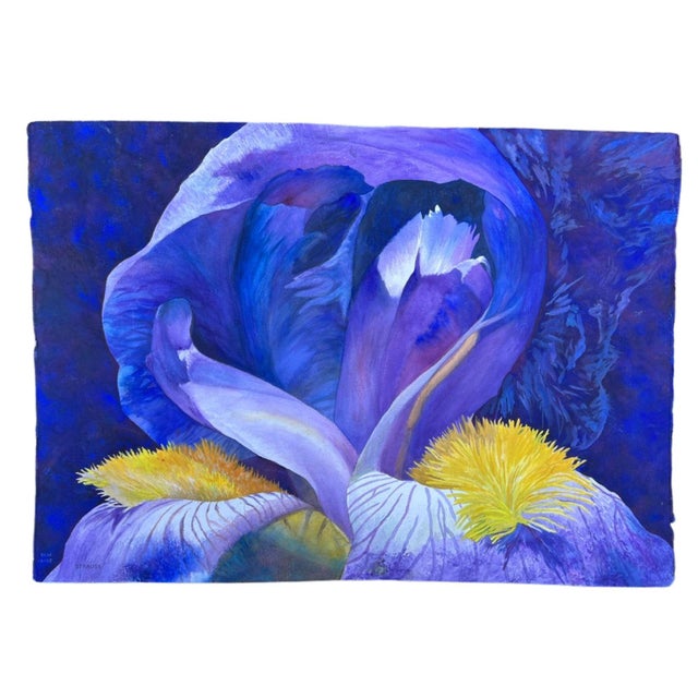 1980s Watercolor, Double-Sided, Floral Still LIfe, Signed by Florence Strauss For Sale - Image 10 of 18