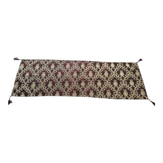 Authentic Burgundy Turkish Motif Table Runner For Sale