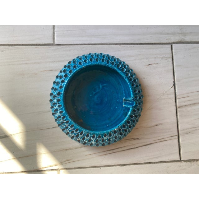 Aldo Londi Vintage Bitossi Ashtray: Mid-Century Modern Italian Ceramic, Rimini Blue For Sale - Image 4 of 5