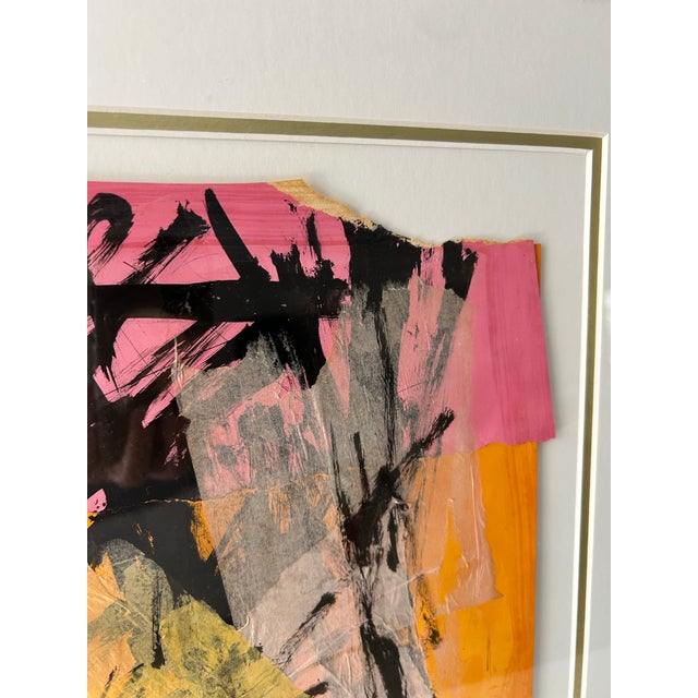 Vintage Larry Kessler Abstract Collage Painting, 1962 For Sale - Image 9 of 9