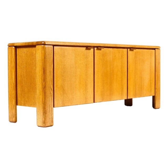 Vintage Mid Century 70’s Chunky White Oak Credenza Sideboard — Glenn of California For Sale