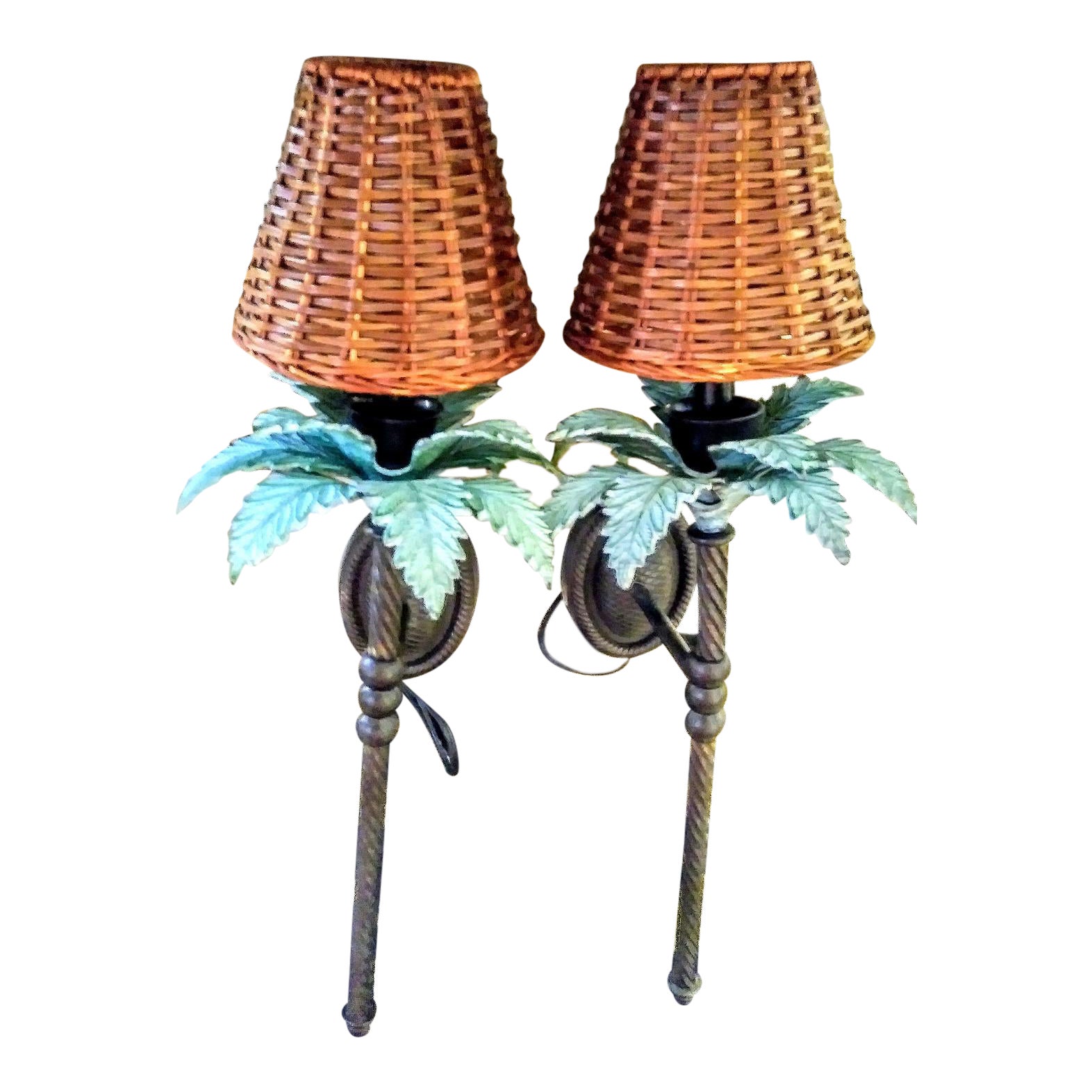 A Pair Palm Beach Regency Palm Tree Cast Iron Electric Wall Sconce Lights Chairish Sconce lights for bedrooms, bathrooms and more. a pair palm beach regency palm tree cast iron electric wall sconce lights