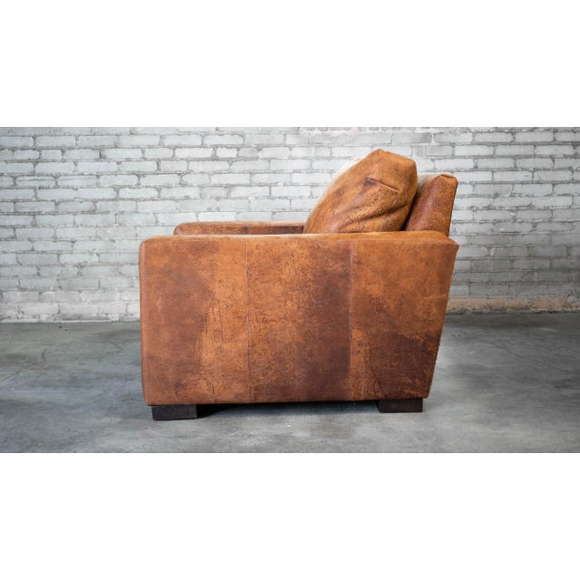 Restoration Hardware Destroyed Italian Leather Maxwell Chair For Sale - Image 12 of 18