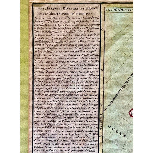 Wood 18th C. Map of European Rivers and Mountains by Jean-Baptiste Louis Clouet (1729-1790) For Sale - Image 7 of 9