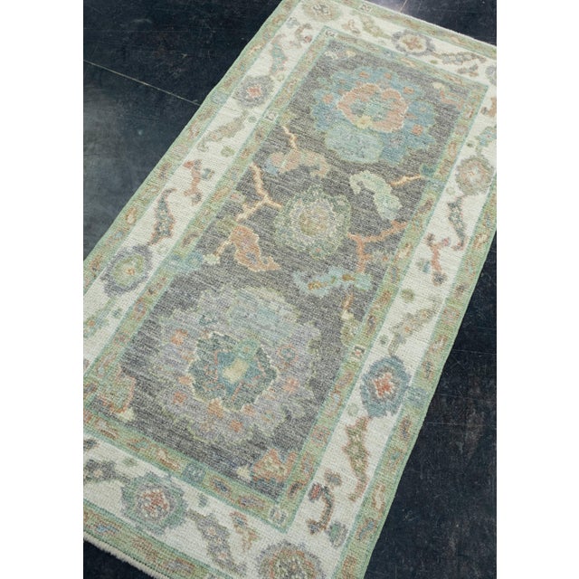 Turkish Turkish Oushak Rug 2'8" x 5'2" #17427 For Sale - Image 3 of 8