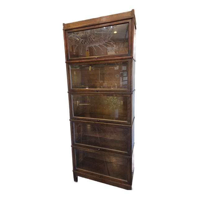 Antique Hale Lawyers Bookcase Barrister Bookcase 5 Stack Tall Walnut For Sale