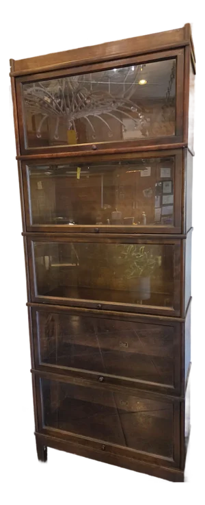 Antique Hale Lawyers Bookcase Barrister Bookcase 5 Stack Tall Walnut