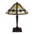Antique Bradley & Hubbard Arts & Crafts 8-Panel Slag Glass Table Lamp C1920 For Sale