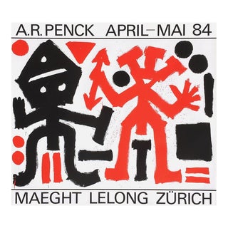 1984 A. R. Penck Maeght Lelong Zürich Exhibition Poster For Sale