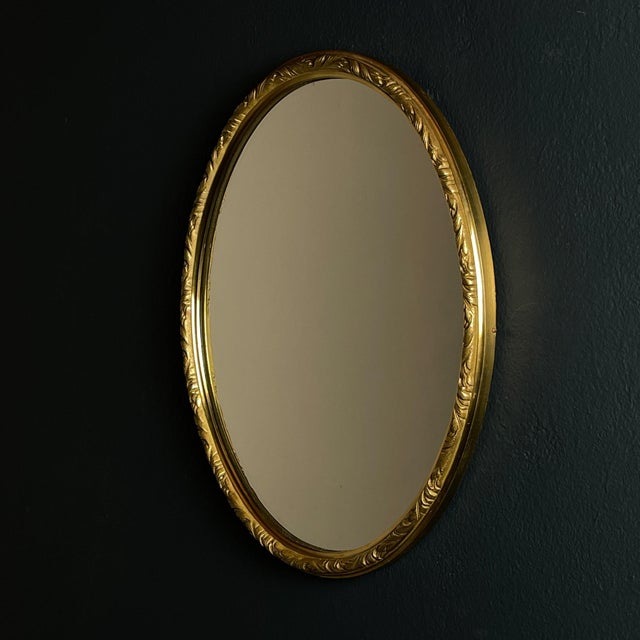 Vintage Mirror in Brass Frame, Italy, 1950s For Sale - Image 9 of 14