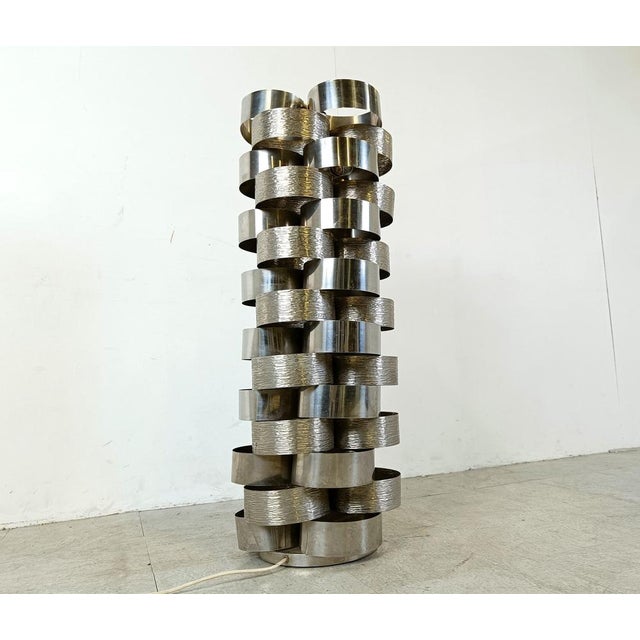 Vintage Floor Lamp attributed to Gaetano Sciolari, 1970s For Sale - Image 3 of 12
