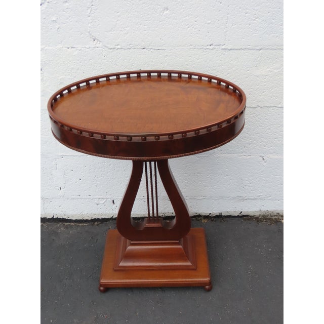 Mahogany Harp Side End Tables a Pair 6665 For Sale - Image 13 of 16