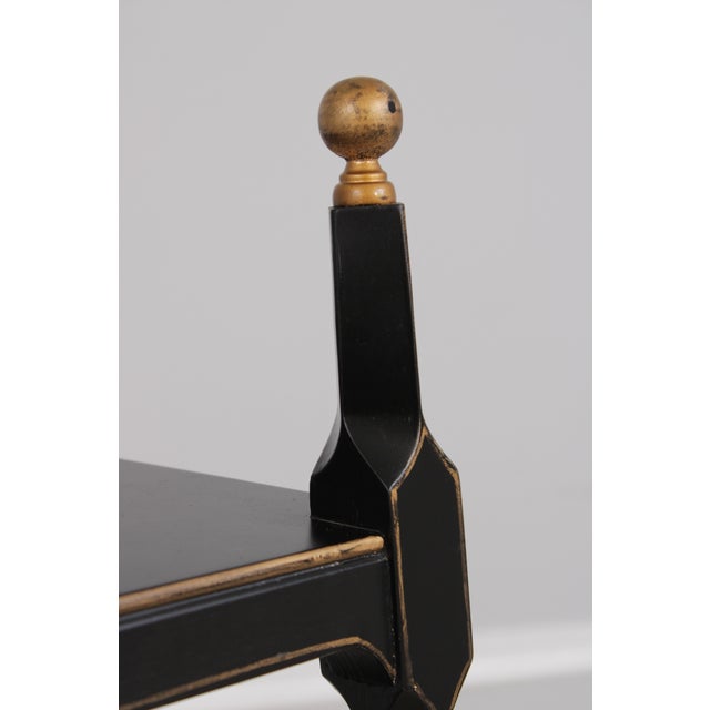 Regency Ebony & Gold 4 Tier Etagere Bookcase Shelf For Sale - Image 9 of 12