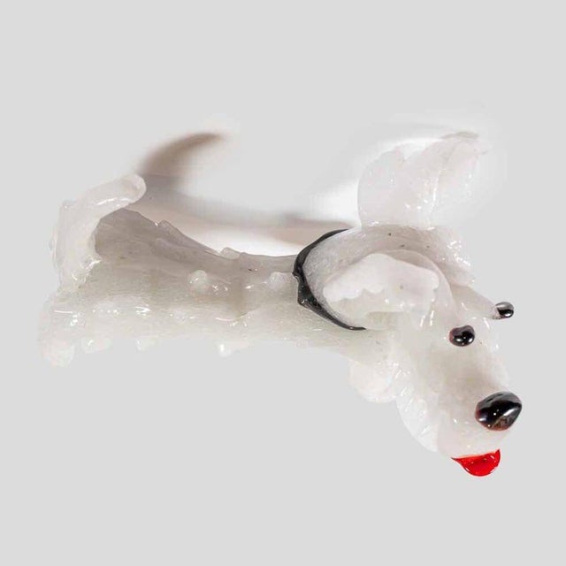 Vintage White Murano Glass Scottish Terrier Dog Figurine from Barovier & Toso, 1930s For Sale - Image 9 of 11