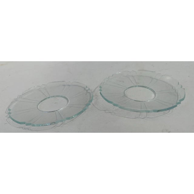 Nice etched glass bobeches- wax catchers- a pair. I have four pair available.
