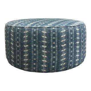 Round Ottoman in Kerry Joyce Fabric For Sale