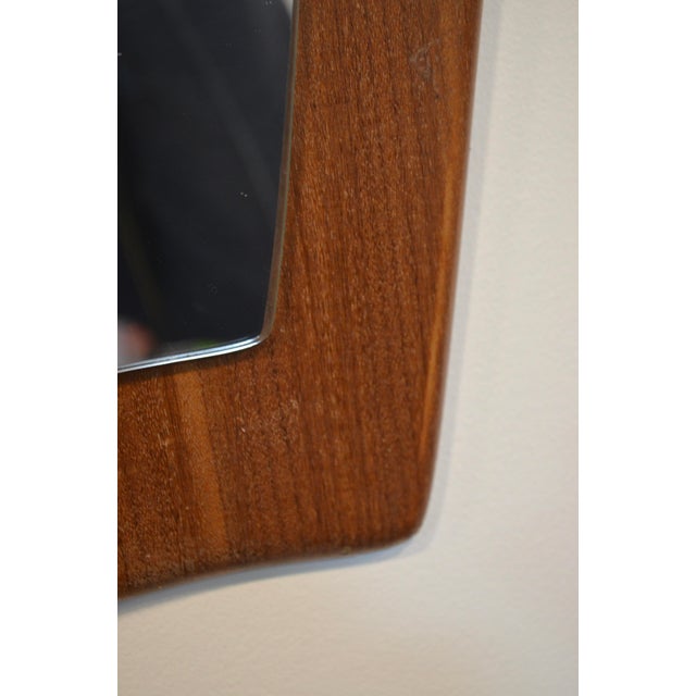 Mid-Century Danish Teak Wall Mirror with Sculptural Frame, 1960s For Sale - Image 9 of 10