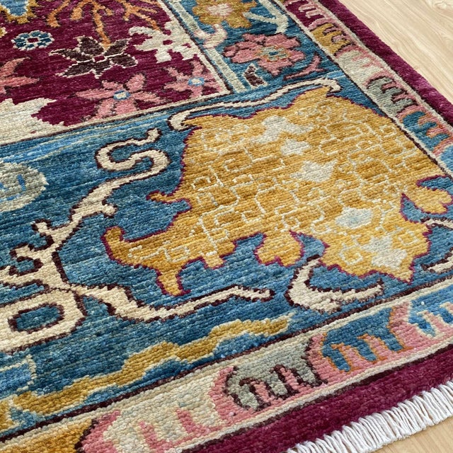 Fine Burgundy Persian Bakhshayesh Hand-Knotted Wool Rug - 8' X 9'11" For Sale - Image 9 of 12