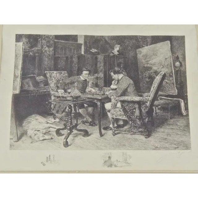 Original etching by American artist James Fagan, published in 1901, New York, after painting by Ernest Meissonier. Signed...