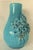 Vintage Artisan Blue Crackle Stoneware Vase With Roses For Sale - Image 4 of 9