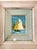 An expressive miniature seascape of a sailboat in cream, yellow and green on turquoise water. This charming, vintage, oil...