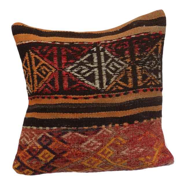 Handmade Embroidered Kilim Pillow Cover For Sale