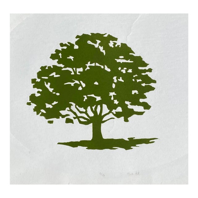 Rick Holt Oak Tree Green Serigraph For Sale