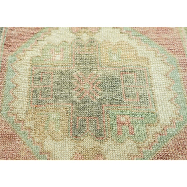 Early 21st Century Turkish Mini Rug Oriental Hand Knotted Vintage Rug 1'7" x 3'6" #20742 For Sale - Image 5 of 8