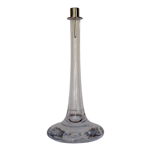 Sklo Studio Crystal Candle Holder With Nickel Accents For Sale