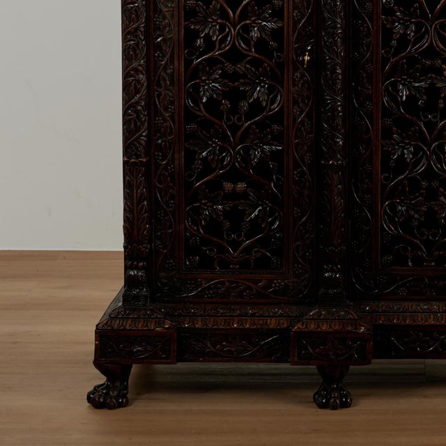 Antique Anglo Indian Ornate Sideboard or Cabinet For Sale - Image 12 of 14