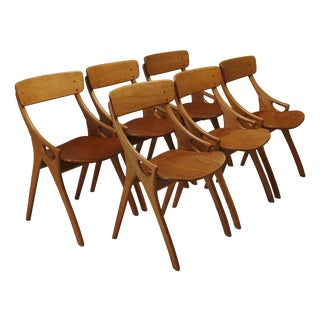Dining Chairs by Arne Hovmand Olsen for Mogens Kold, 1959, Set of 6 For Sale