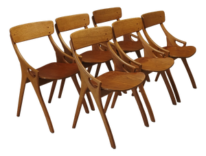 Dining Chairs by Arne Hovmand Olsen for Mogens Kold, 1959, Set of 6