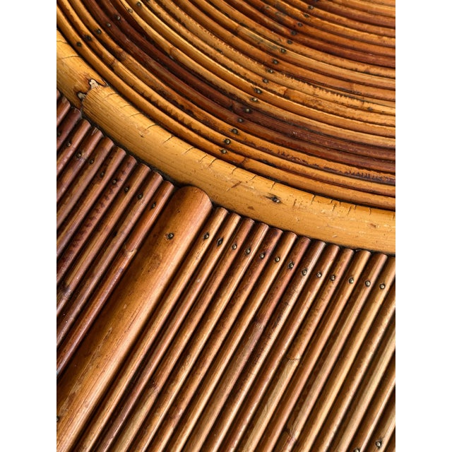 Wood Sunburst Rattan Coffee Table, Attributed to Vivai Del Sud, Italy, 1970s For Sale - Image 7 of 15