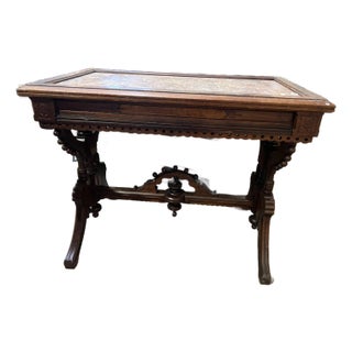 Pink Marble Top Victorian Etegere Console For Sale