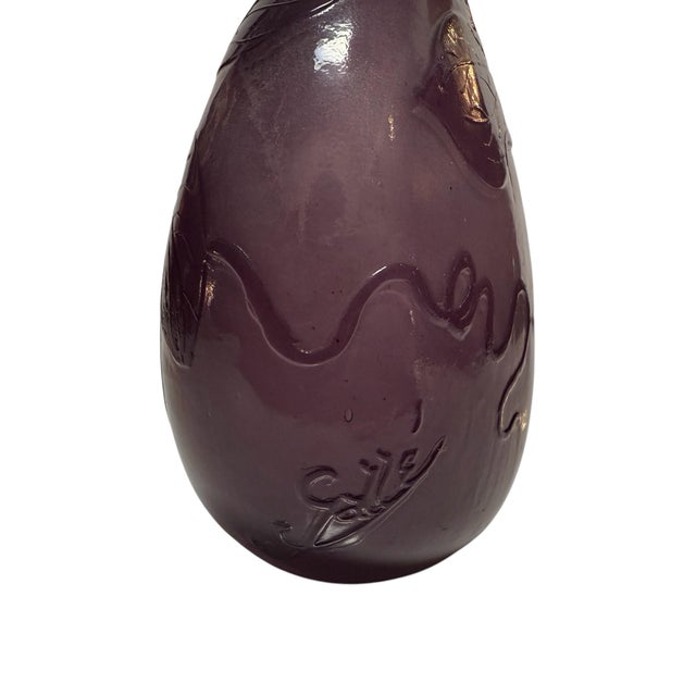 1900 - 1909 Antique Emile Gallé Purple Cameo Glass Vase Soliflor, Circa 1900 For Sale - Image 5 of 5