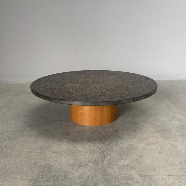 Round Slate Stone Coffee Table, 1970s For Sale - Image 3 of 10