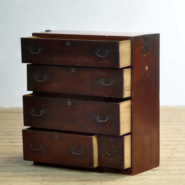 Antique Japanese Tansu Chest of Drawers, 1890 For Sale - Image 4 of 12