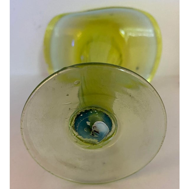 Antique Green Art Glass Vase, Jack-In-The-Pulpit For Sale In Washington DC - Image 6 of 10