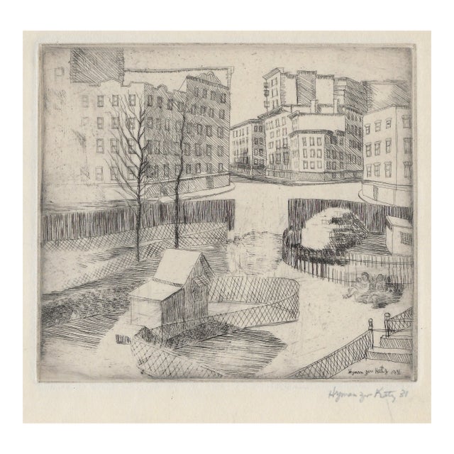 1931 Hyman Katz New York Etching For Sale