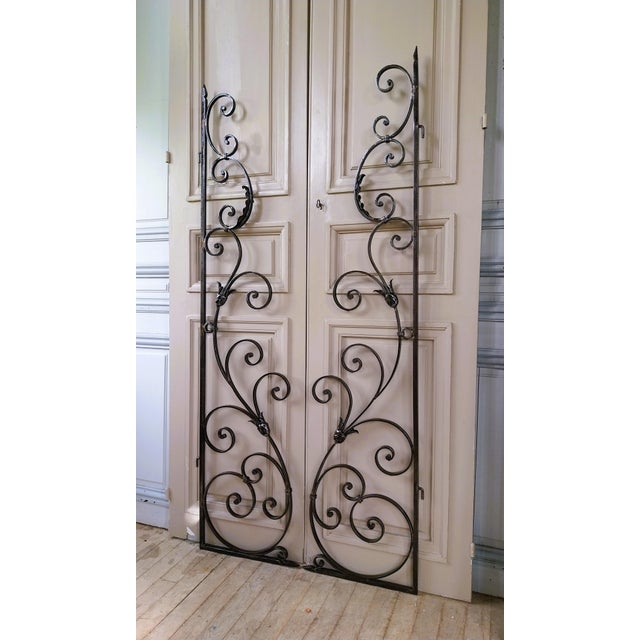Antique Art Deco Wrought Iron Doors, 1890s, Set of 2 For Sale - Image 4 of 5