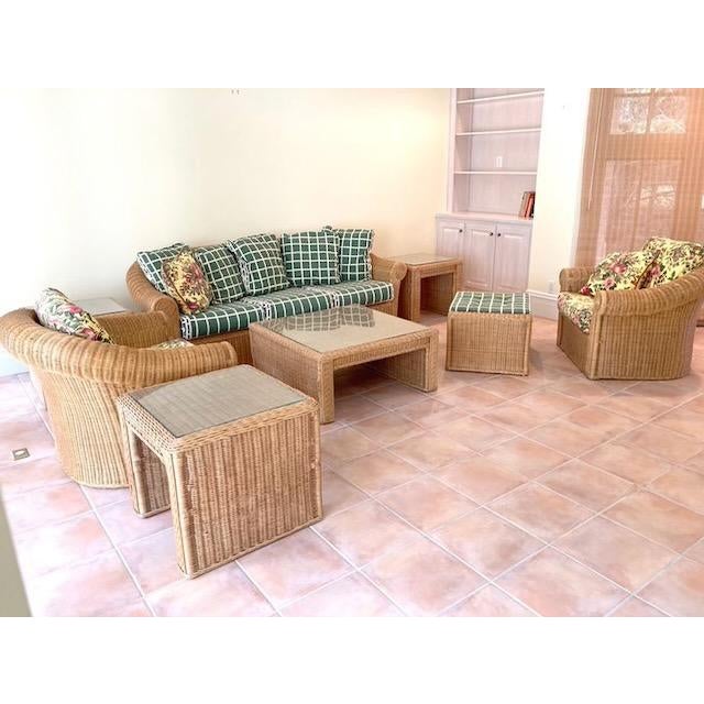 Henry Link Rattan Sofa and Ottoman Chairish