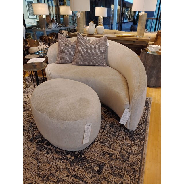 Contemporary Paisley Chaise and Ottoman - Set Only For Sale - Image 3 of 4