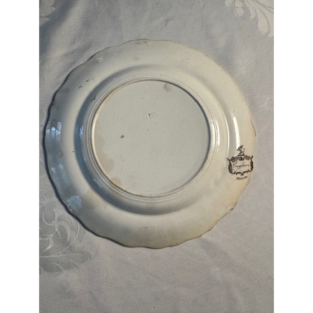 Antique Phillips "Cambrian" Scalloped Salad Plate. 9.25" diameter, 1.25" high. Fair estate condition. Minor chips and some...