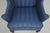 Southwood Blue Upholstered French Foot Mahogany Wing Chair For Sale - Image 9 of 18