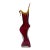 20 In. Tall Signed Young & Constantin Ruby Art Glass Hourglass Pulled Lip Vase For Sale