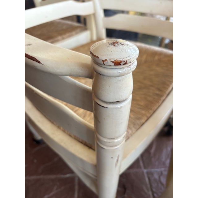 1990s Set of 4 Ladder Back French Country Roller Chairs For Sale - Image 10 of 11