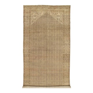 Antique Malayer Carpet, Handmade Oriental Rug, Ivory, Taupe, Gray, Light Brown For Sale
